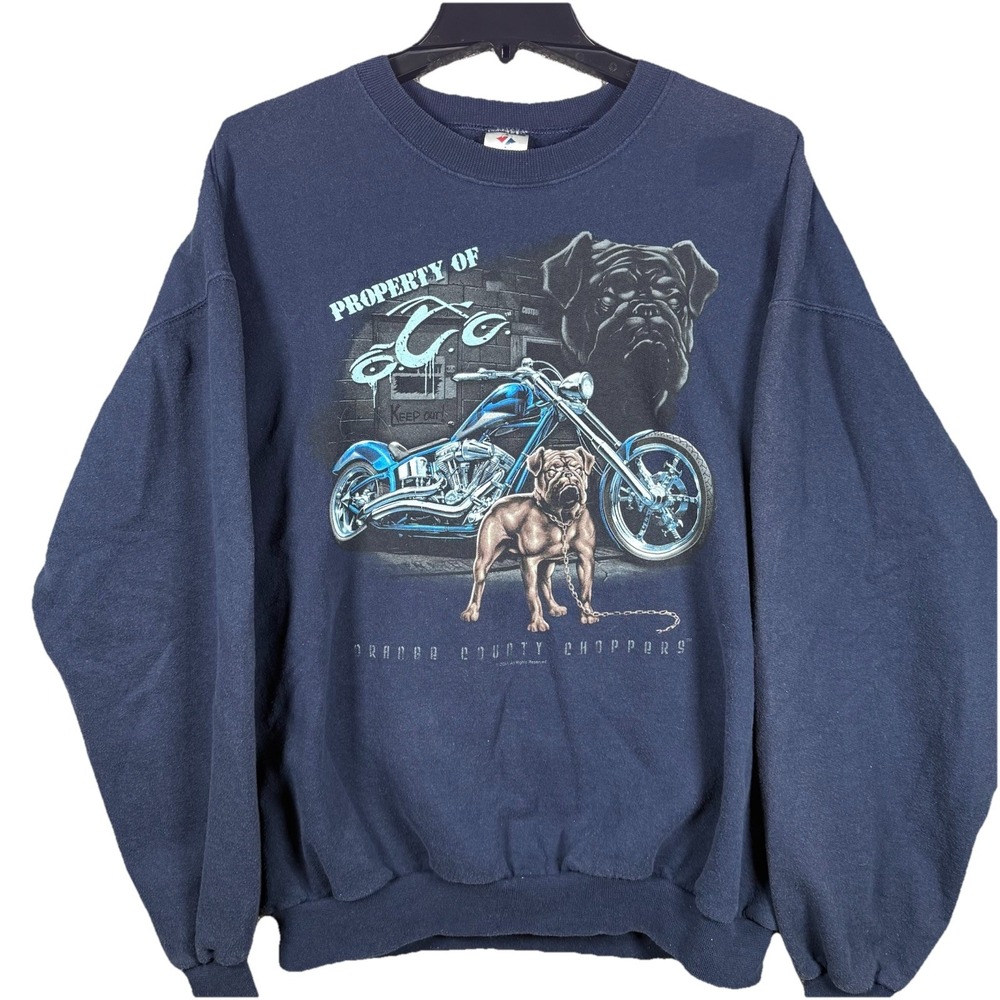 Jerzees Property Of Orange County Choppers Men XL 90s Vintage Motorcycle Sweater